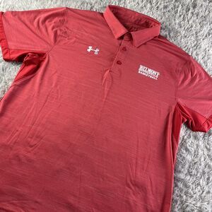 Belmont Bruins Polo Shirt Mens Extra Large Red White HeatGear Performance Tech